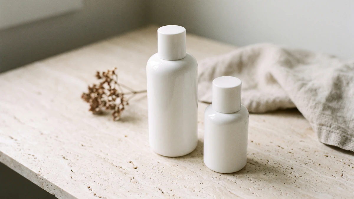 Two CBD topical bottles of different sizes side by side