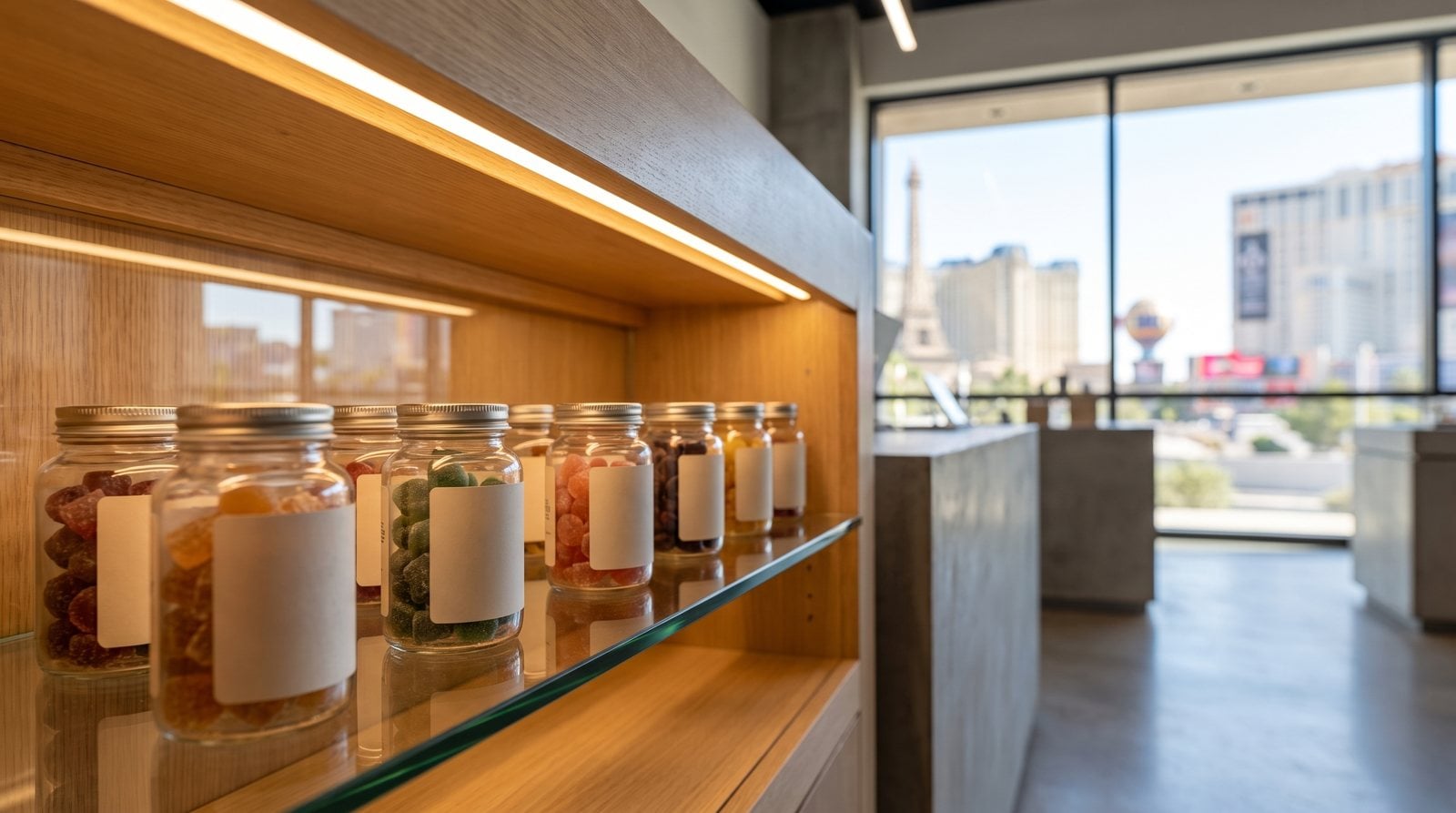 Where to buy mushroom gummies in Las Vegas: licensed dispensary shelf