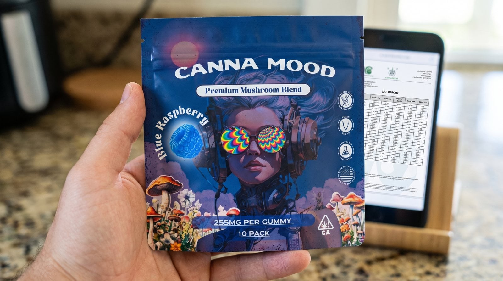 Reading a mushroom gummy label and Certificate of Analysis before buying